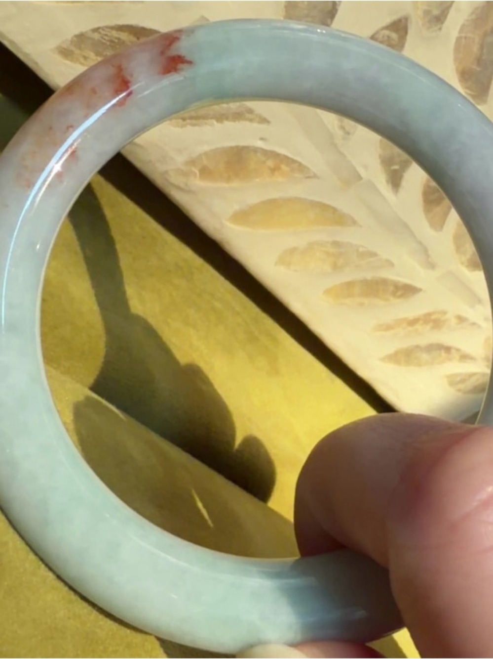 CERTIFIED Type A 55mm Light Green Jadeite Bangle Bracelet with Subtle Sajin Vein